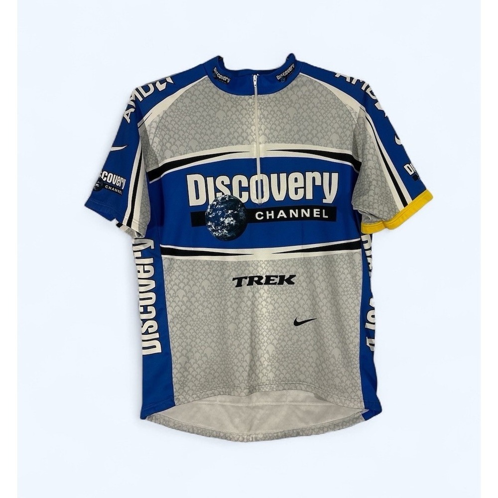 NIKE DISCOVERY CHANNEL TEAM JERSEY TREK VELO CYCLING TEAM VINTAGE SHIRT MEDIUM